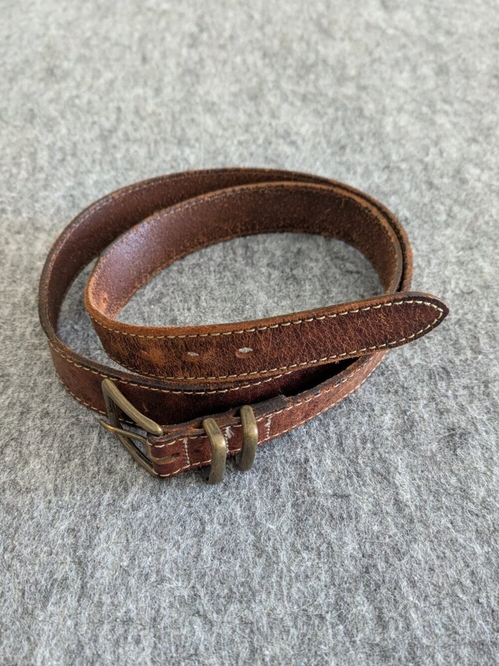 Vintage Dockers Mens Leather Belt Brown Made In USA Size 38